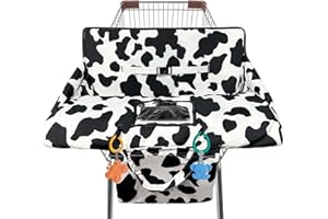 GXFCYMXBD Shopping Cart Cover for Baby,2-in-1 High Chair Cover Soft,Portable, and Machine Washable,Comfortable Cotton Seat Pad with Safety Harness and Portable Cloth Bag,Fits All Supermarkets and Restaurants