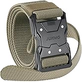 JUKMO Quick Release Tactical Belt, Military Work 1.5" Nylon Web Hiking Belt with Heavy Duty Seatbelt Buckle