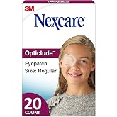 Nexcare Opticlude Eyepatch, Regular Size, Contoured for Fit, Brown, 20 Count (Pack of 3)