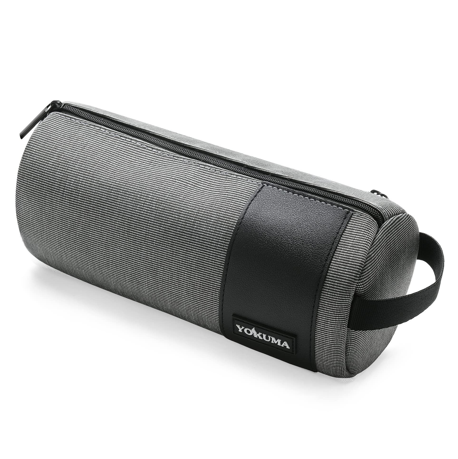 YOKUMA Pencil Case for Adults Aesthetic Pencil Pouch Pen Bag Office Supplies for College Big Capacity Stationery Organizer(Grey)