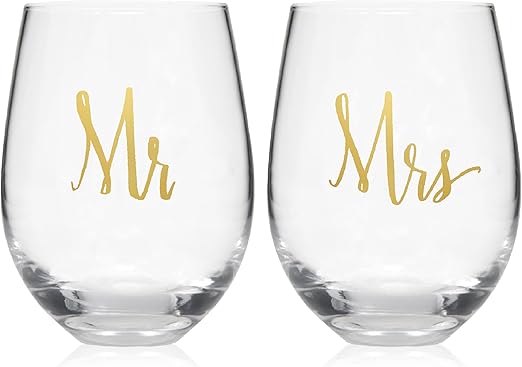 husband and wife wine glasses