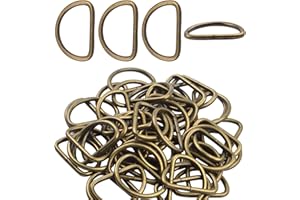 BronaGrand Pack of 50 Metal Nickel Plated D Ring (1inch)