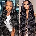 Lemoda Full 13x6 Body Wave Lace Frontal Virgin Human Hair Wigs 26Inch 210% Density 13x6 HD Transparent Lace Front Wigs 15A Br