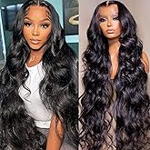 Lemoda Full 13x6 Body Wave Lace Frontal Virgin Human Hair Wigs 26Inch 210% Density 13x6 HD Transparent Lace Front Wigs 15A Br