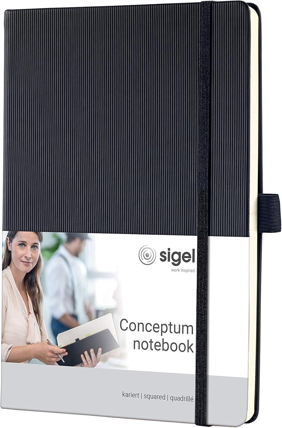 SIGEL CO121 Premium Notebook squaRed, A5, hardcover, Black - Conceptum, approx. A5