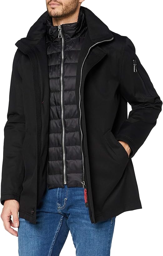 Bugatti Men's 6718006903529050 Jacket, Black, 50 Fashion