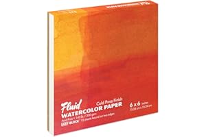Fluid Artist 140LB Watercolor Paper Block, 6x6, Cold Press, 15 Sheets