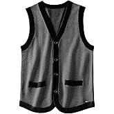 Mens Sweater Vest Solid Knitted Lightweight Thermal Cardigan,DXL Big and Tall Vest