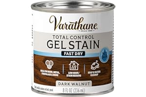 Varathane Total Control Gel Stain Water-Based Wood Stain, Half Pint, Dark Walnut