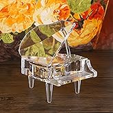 ELLDOO Crystal Music Box, Mechanical Clockwork Decorative Piano Musical Box,Transparent Piano Ornament Romantic Gift for Girl Women (Tune: for Elise)