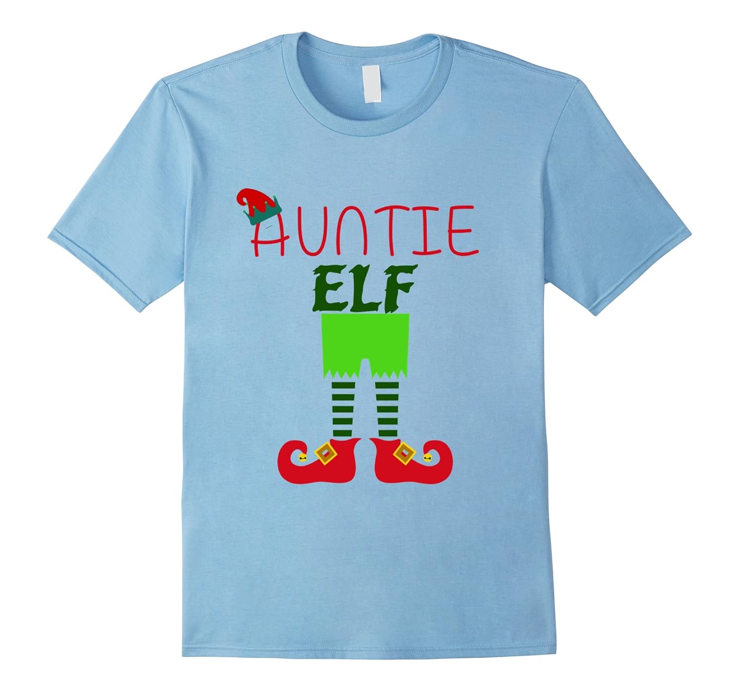 Auntie Elf Christmas Family party themed Elves T-shirt-Rose