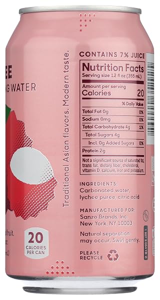 SANZO LYCHEE SPARKLING WATER, 12 FZ