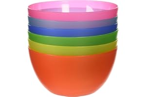 6 Pc Fun Multi-Colored BPA-Free Bowls - Cereal Fruit or Soup Bowl
