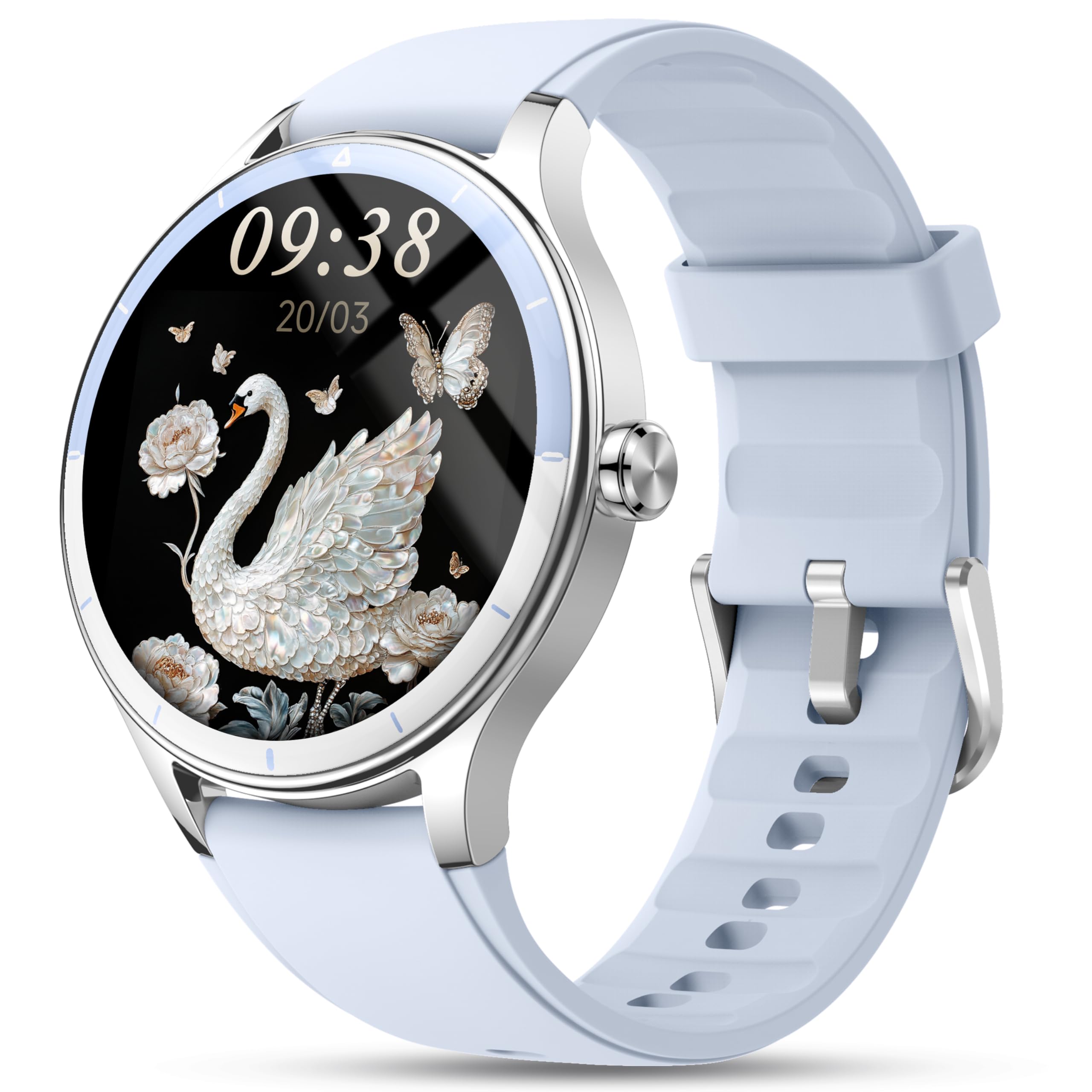 Smart Watch for Women, Ladies & Men, 1.27'' Fitness Watch [41mm case] with Call Receive/Dial, Heart Rate/Stress/Sleep Monitor, AI Voice, IP68 Waterproof Smartwatch with Calendar, Calculator, Games