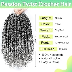 Passion Twist Crochet Hair 12Inch Passion Twist