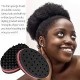 LJHOME 4pcs Hair Sponge Brush Afro Coils Wave Twist Dreadlocks Double Side view 7