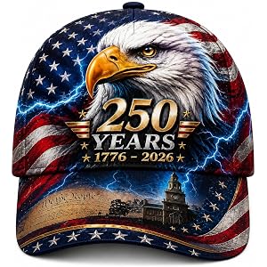 Commemorative 250th Anniversary Hat 1776-2026 Patriotic Baseball Cap Veteran Gifts Mens Dad Hat