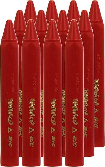 Plastidecor 816 - Ceras, caja de 12 unidades, color rojo: Amazon.es: Oficina y papelería