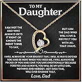 DsmStore Ltd To My Daughter Necklace From Dad, Father To Daughter Gifts From Dad, Birthday Jewelry Gifts For Daughters Necklace With Heartfelt Message & Elegant Box