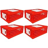 RentACoop Chicken Crates for Transport, Stackable Poultry Carrier, 4 Pack | Tool-free assembly, vented, easy-clean bird carrier crate for chickens, ducks, quail, pigeons, Mess pad included