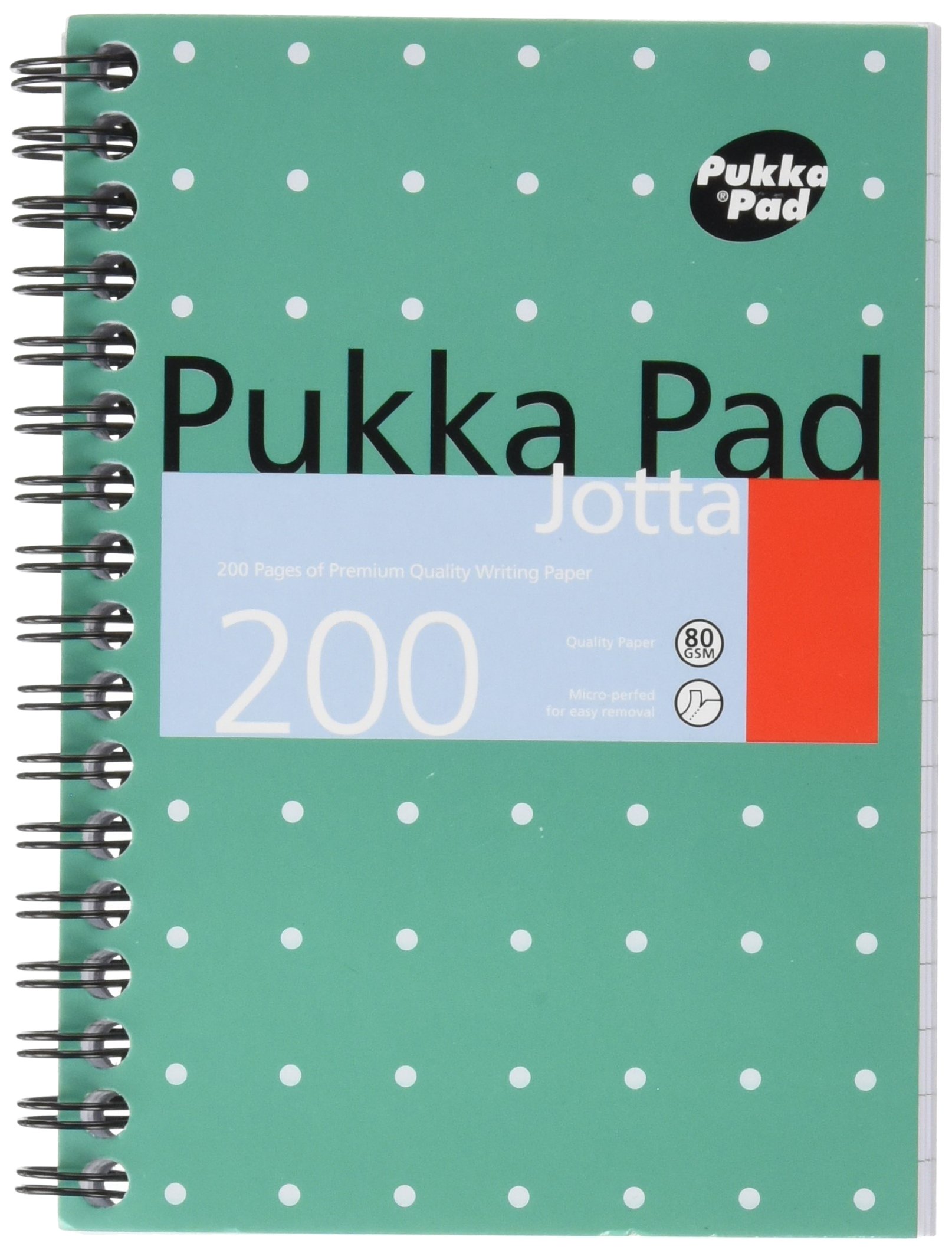 Pukka Pad 836877 Jotta Notebook Wirebound Perforated Ruled 200pp 80gsm A6 Ref JM036 [Pack of 3],Green