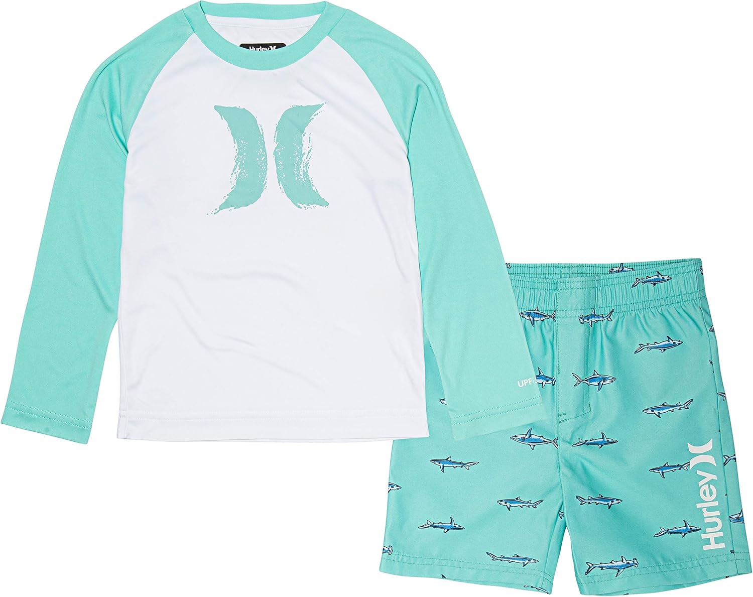 Hurley Boys' Toddler Swim Suit 2Piece Outfit Set, Tropical Twist, 2T
