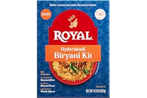 Royal Hyderabadi Biryani Kit - Authentic White Basmati Rice, Biryani Paste, and Whole Spices - 11.5 oz Box