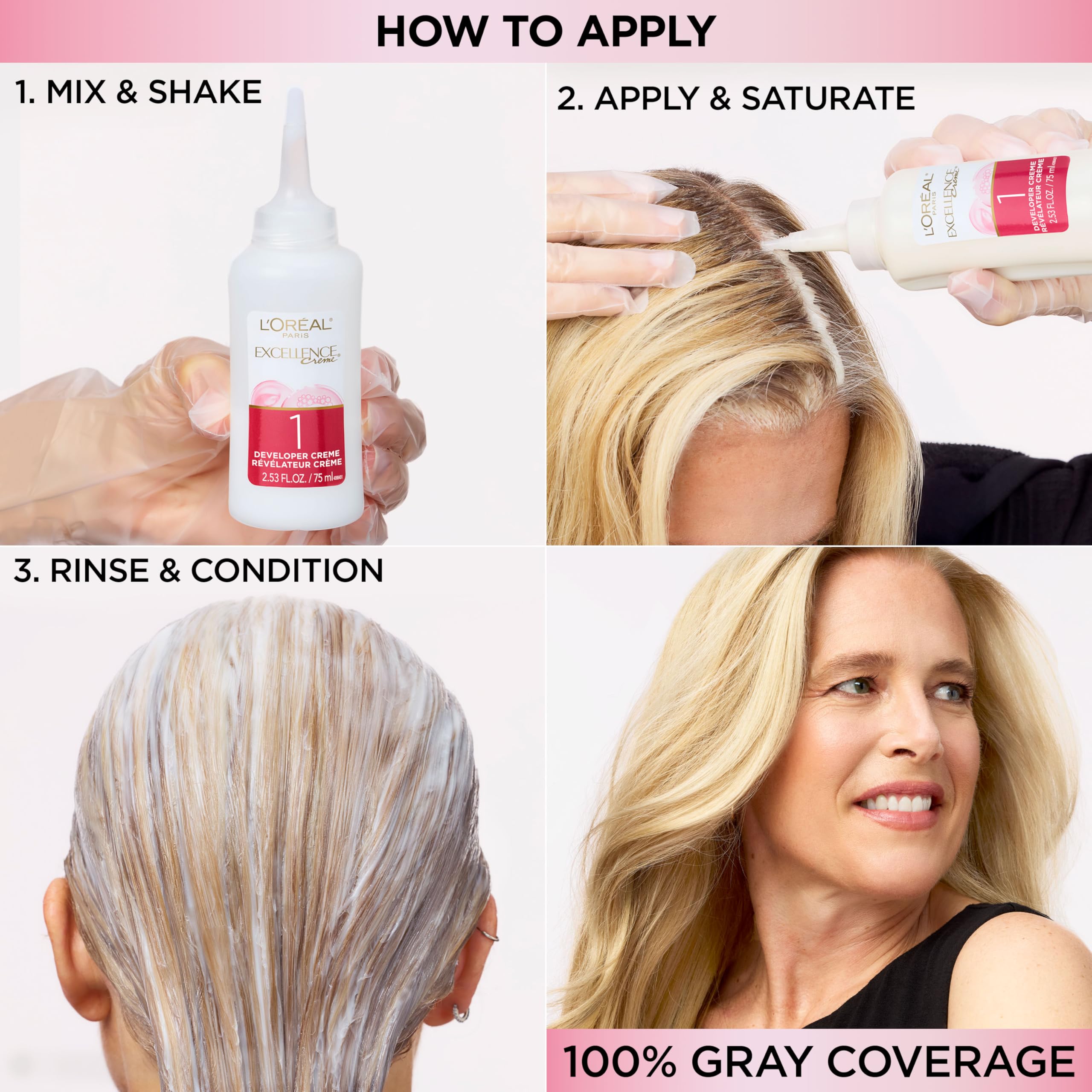 L'Oreal Paris Excellence Crème Permanent Hair Dye, Triple Care Hair Color with Pro-Keratine Complex for 100% Gray Hair Coverage, 4 Dark Brown, 1 Kit