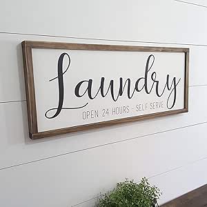Zachrtroo - Señal de lavandería con Texto en inglés Laundry Room, para