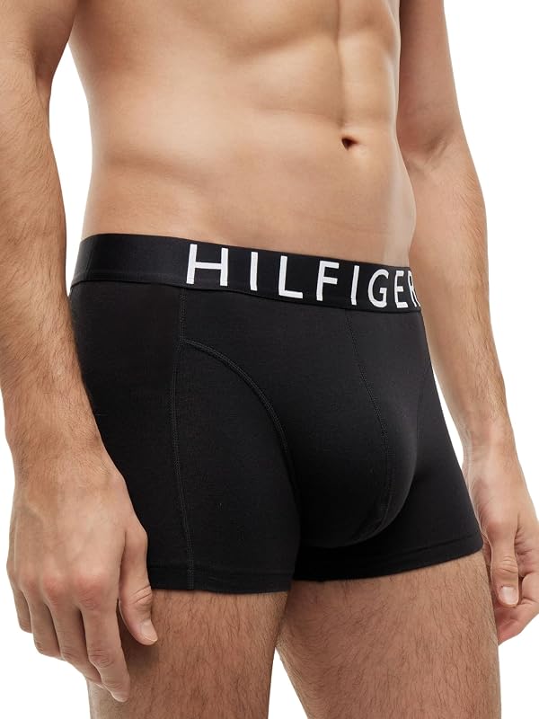 Herren 3er Pack Boxershorts Trunks mit Logobund, Schwarz (Black/Black/Black), L — Foto 4 von 5