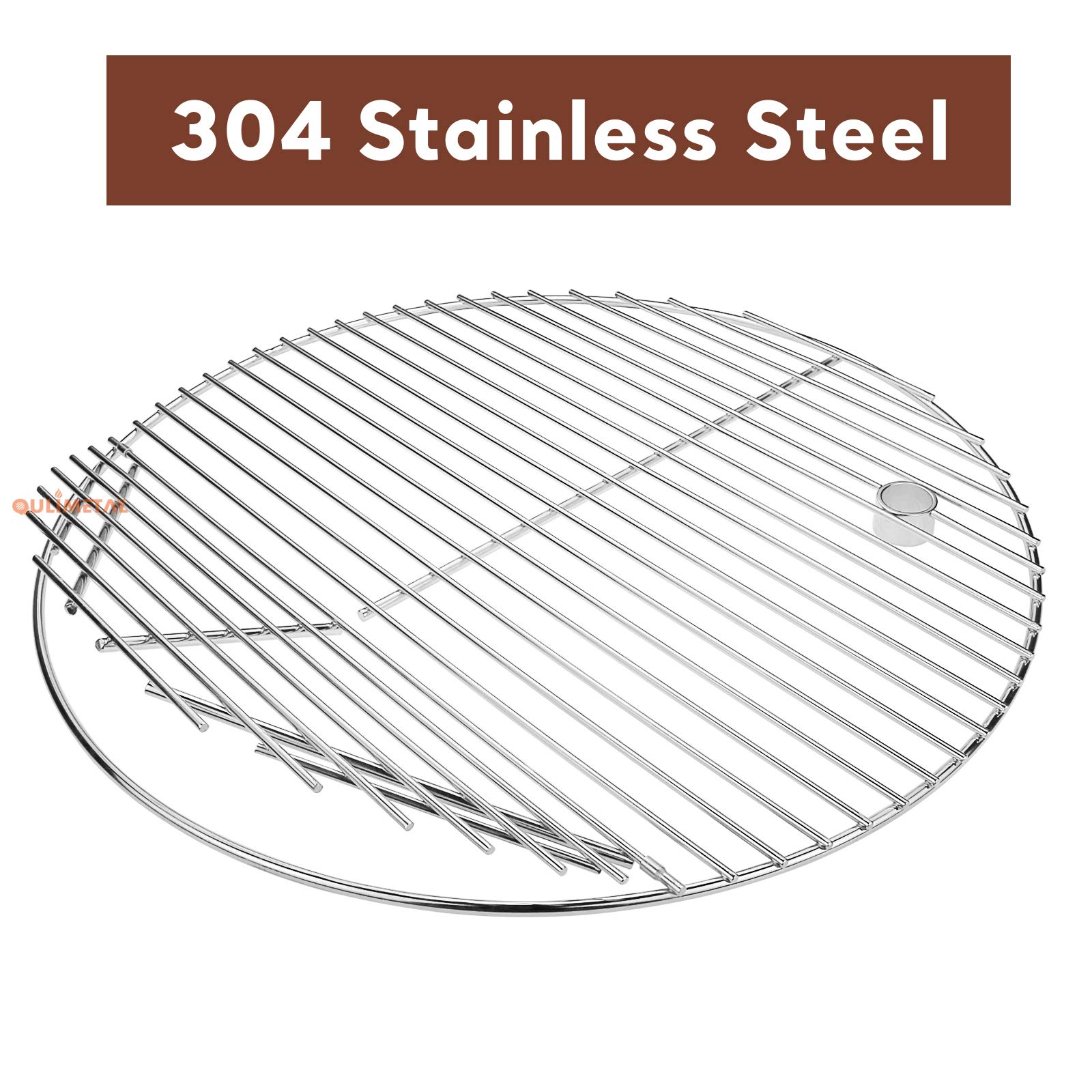 QuliMetal 19.5 Inch SUS 304 Round Cooking Grate Cooking Grid for Akorn Kamado Ceramic Grill, Pit Boss K24, Louisiana Grills K24, Char-Griller 16620 and Other Grills, for 20 Inch Charcoal Grill
