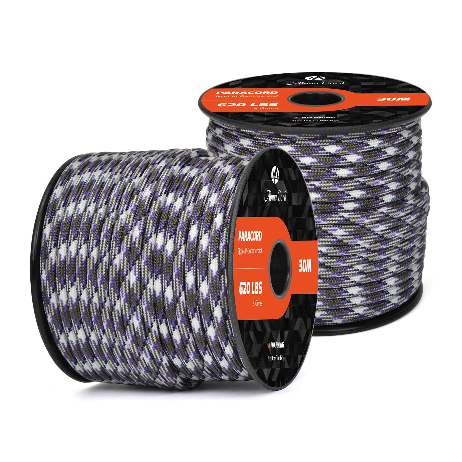 Abma Cord Paracord 620 lbs 4mm 9 Strands 100% Nylon 30M - Purple Passion
