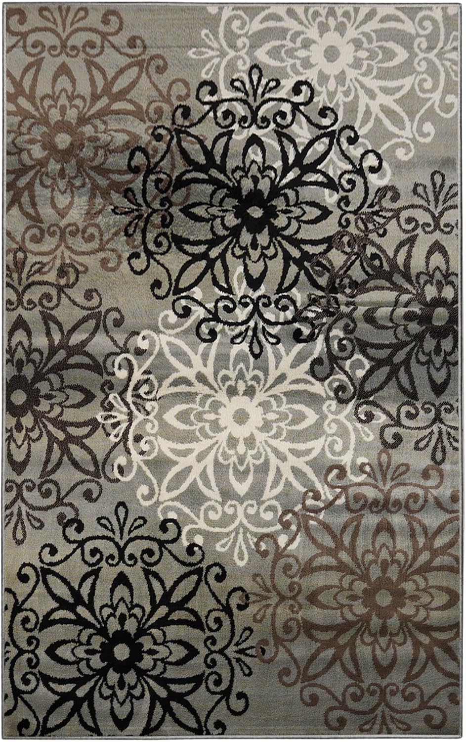 Superior Indoor Area Rug, Jute Backing, Plush Rugs for Entry, Office, Living, Dining, Kitchen, Hardwood Floors, Vintage Aesthetic, Boho Home Decor, Leigh Collection, 4' x 6', Blue Image