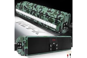 GoHawk Motorcycle Speakers Bluetooth, Waterproof UTV Speakers with LED Lights, AUX-in/FM Radio/USB Port for Handlebar 7/8-1.25 inch