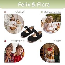 Felix & Flora Toddler Girl Black Dress Shoes Size