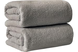 Great Bay Home 100% Cotton Oversized 2 Pack 68x35 Extra Large Towel Set - Absorbent, Quick-Drying, Durable Oversized Bath Sheets for Bathroom Décor (Dark Grey)