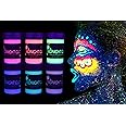 UV Neon Face & Body Paint Metallic Paint (6 Bottles 0.75 oz. Each) - Shimmer Makeup Blacklight Reactive Fluorescent Paint - Safe, Washable, Non-Toxic, By Midnight Glo