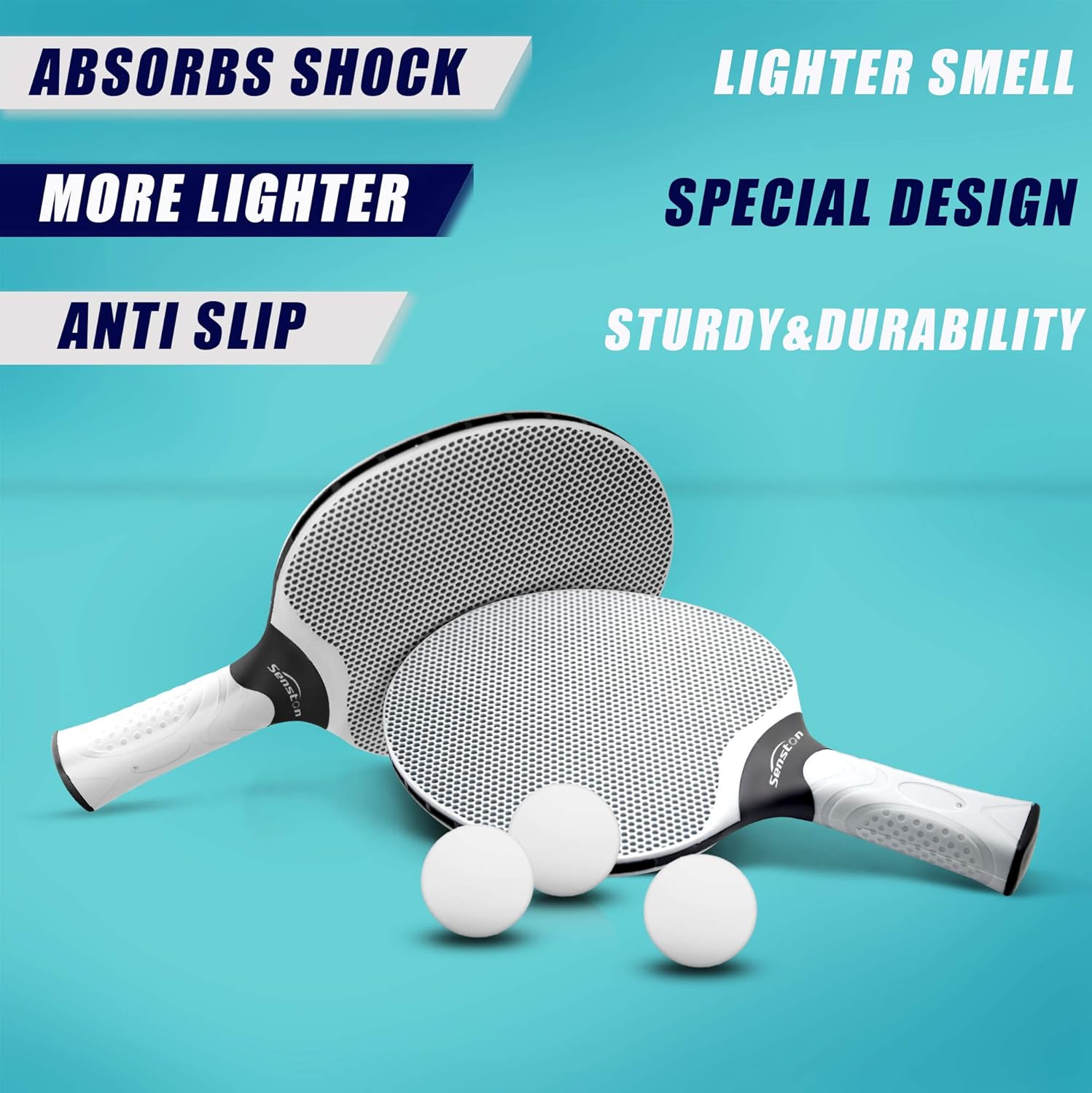 Senston Table Tennis Rackets Set, Professional Table Tennis Racket with 3 Balls, Composite Rubber Ping Pong Paddle Set : Sports & Outdoors