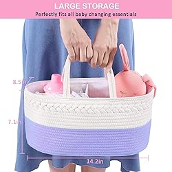 ABenkle Diaper Caddy Organizer, Boho Rustic Cotton