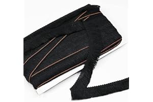 dlboboai Black Fringe Tassel Trim Lace Polyester Macrame Tassel lace 27 Yards 25 mm Wide for Sewing Crafts Clothing Curtains Accessories Lampshade Home DIY Decoration (Black,25 mm Wide)