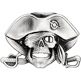 HAQUIL Punk Pirate Skull Belt Buckle for Men Women, Skeleton Punk Belt Buckle for Cowboy Western