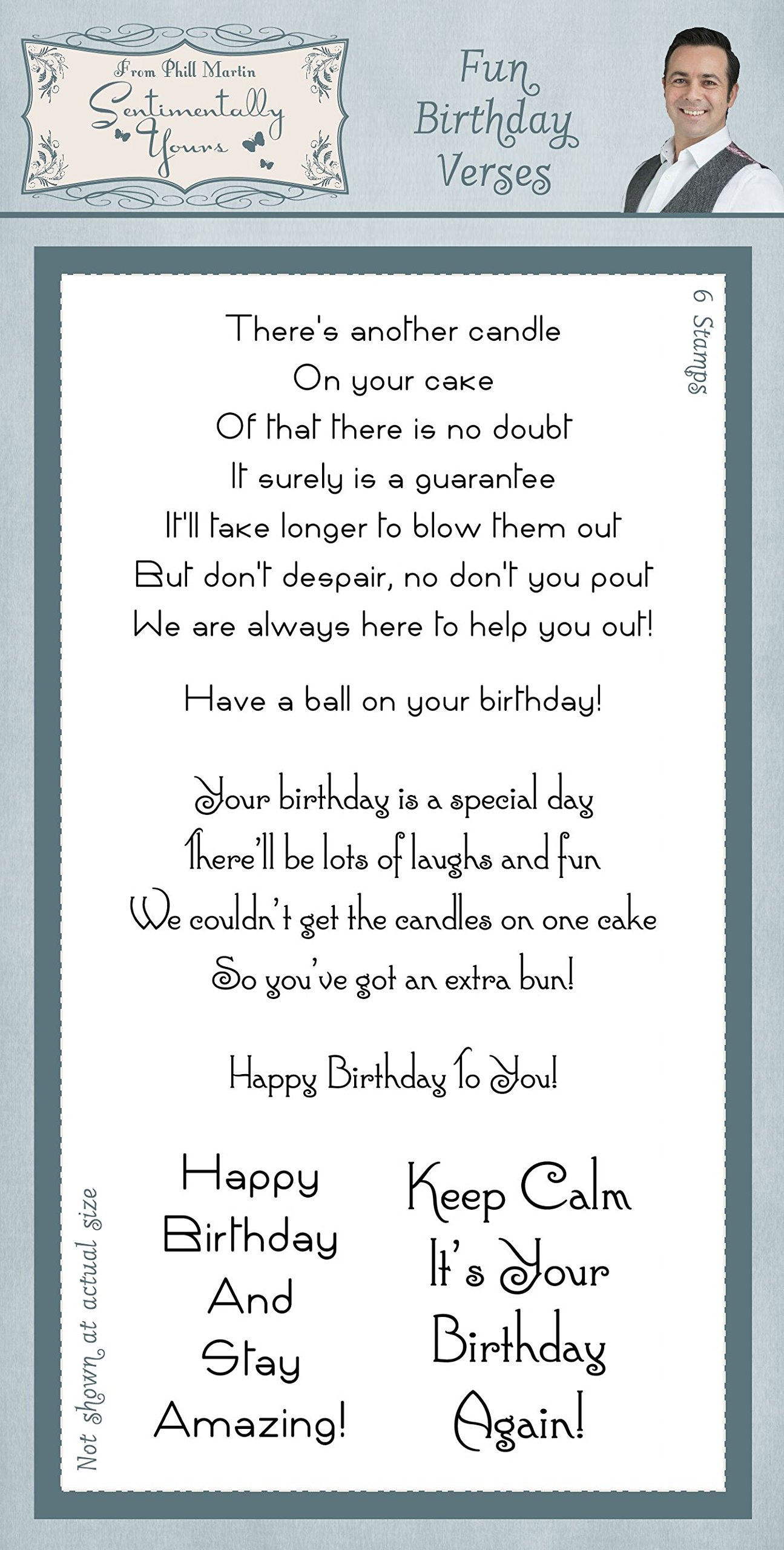 Sentimentally Yours Clear Stamps - Fun Birthday Verses