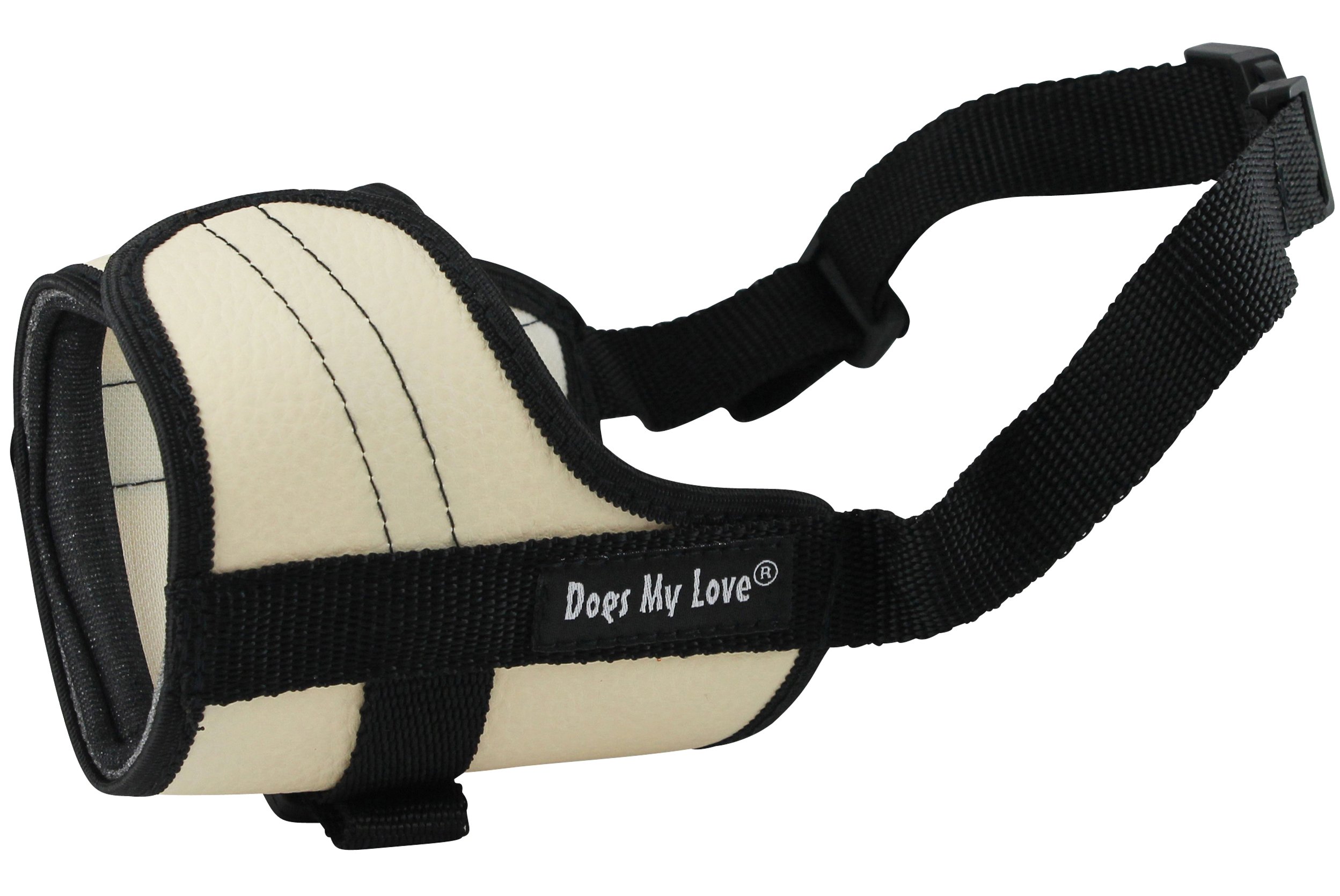Adjustable Dog Muzzle 6 Sizes Beige (XL: 12"-15" Snout Circumf.)