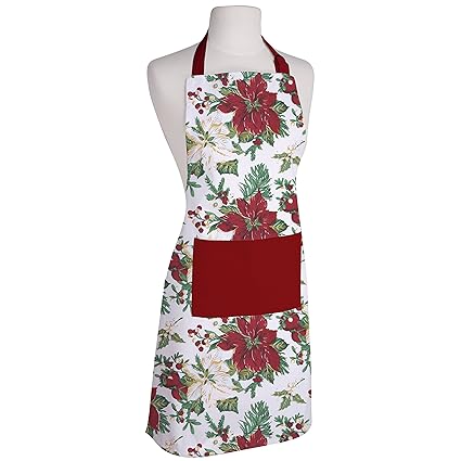 AIRWILL Cotton Printed Adjustable Buckle on Top and 2 Long Ties with 2 Sides (65x80cm, Flower Black) - Pack of 1