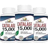 Rise-N-Shine Catalase Supplement 15,000 - Powerful Antioxidant Enzyme for Hair Health - Hair Supplements for Strong Hair - 90 Capsules - Pack of 3 Full Size Bottles (90-Day Supply)