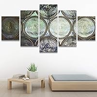 SIGNWIN 5 Panel Canvas Wall Art Decorative Elements Graffiti & Street Art Mixed Media Multicolor Patterns Whimsical for Home Decorations Ready to Hang - 60