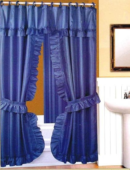 Amazon Com Double Swag Fabric Shower Curtain Liner Rings