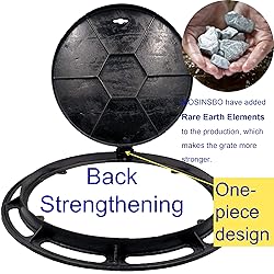 MOSINSBO 20” Cast Iron Manhole Cover and Frame, B