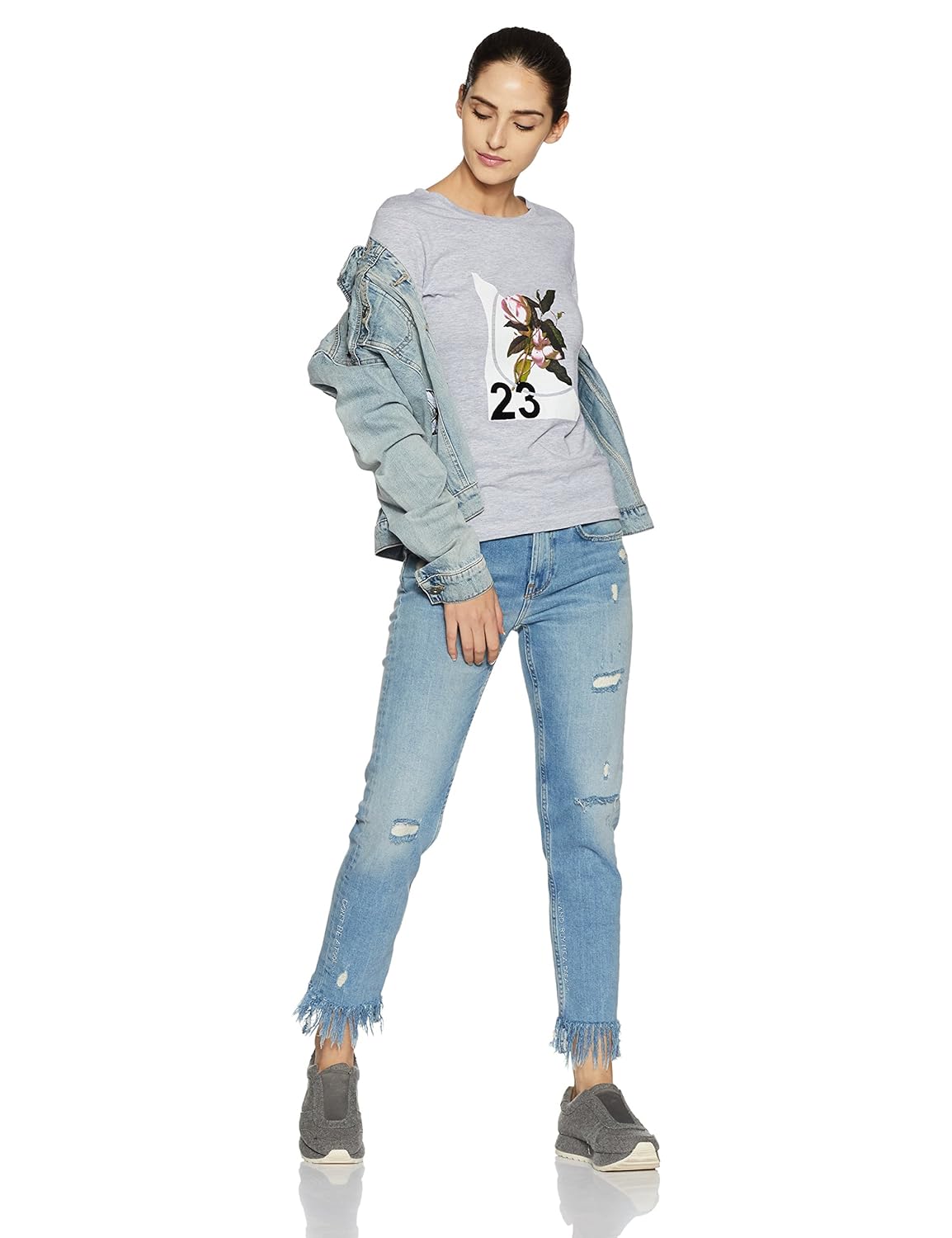 symbol amazon brand women's solid round neck cotton t-shirt