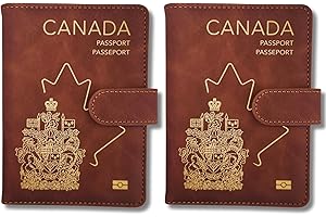 RedDeer Canada Passport Holder Wallet Premium PU Leather Travel Passport Wallet RFID Blocking Cover Case Travel Documents Org
